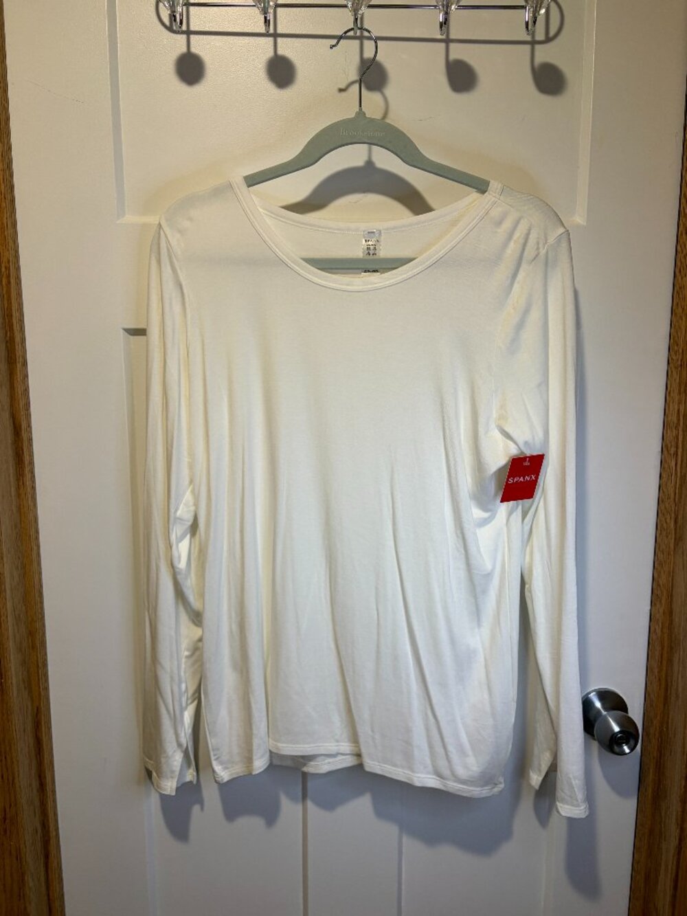 SSPANX Better Base Long Sleeve Crew Top White Womens 2X Soft Layering Tee NWT